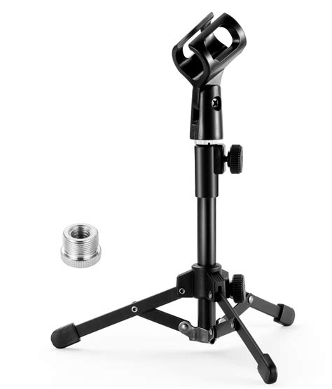 BILIONE Extendable Microphone Tripod Stand Mini Desktop Mic Stand With