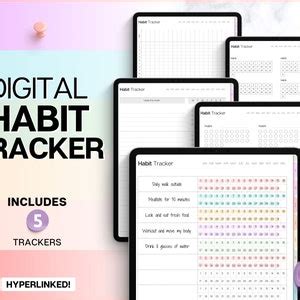 Digital Habit Tracker Goodnotes Digital Planner Ipad Planner Daily