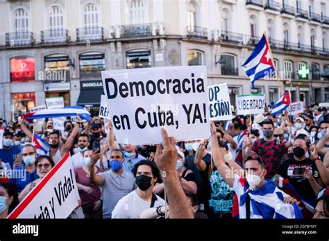 Protesters Gather In Puerta Del Sol Square During The Demonstrationthe