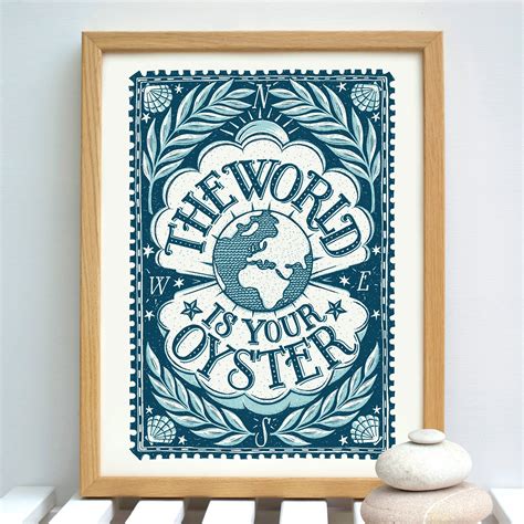 The World Is Your Oyster Print Etsy UK