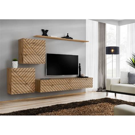 Ensemble Meuble TV Switch Lamel V 250cm Naturel