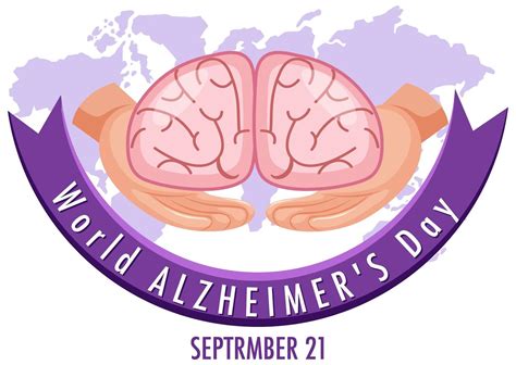 World Alzheimer's Day Logo or Banner with Brain 1396731 Vector Art at Vecteezy