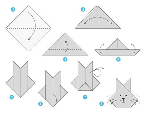 Tutorial De Esquema De Origami De Conejo Modelo En Movimiento