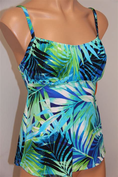 NWT Caribbean Joe Swimsuit Tankini Bikini Top Adjustable Shoulder