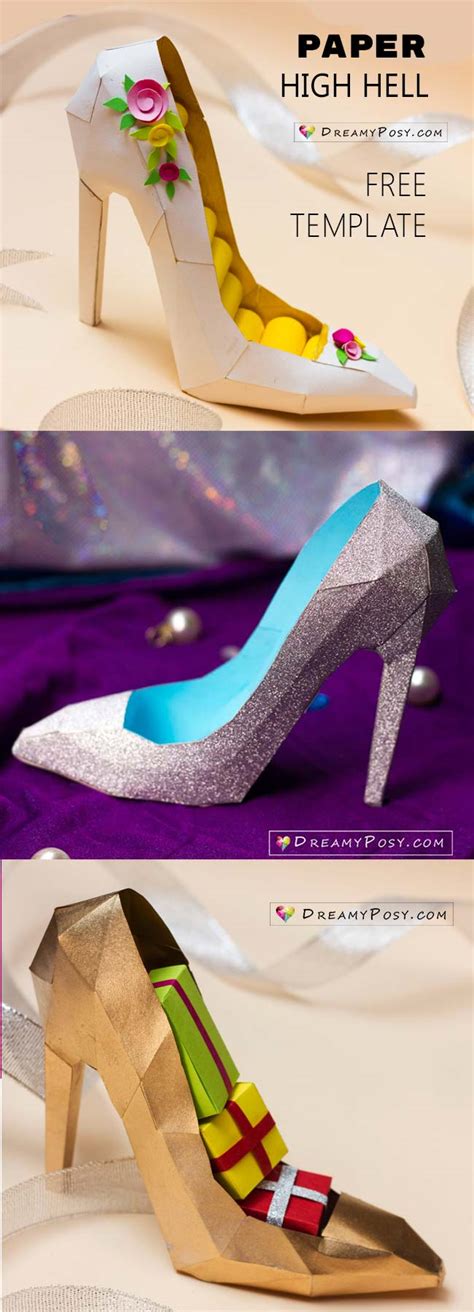 How To Make 3d Paper Shoe As A T Box Free Template