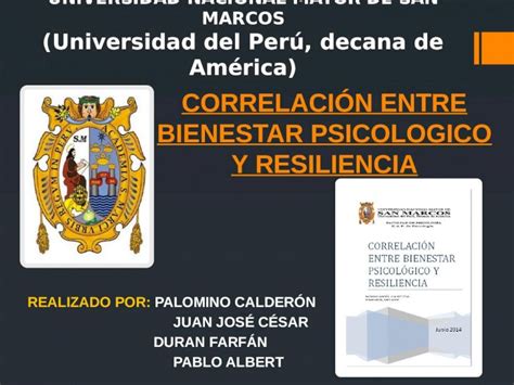 PPTX Correlación entre bienestar psicologico subjetivo y resiliencia