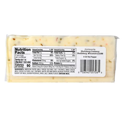 Shullsburg Creamery Hot Pepper Pasteurized Process Cheese With Jalapeno Pepper G Online At