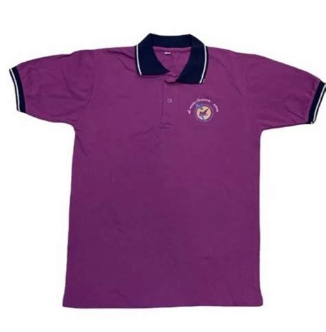 Cotton Purple Kids School Uniform T Shirt Size Medium At Rs 155piece