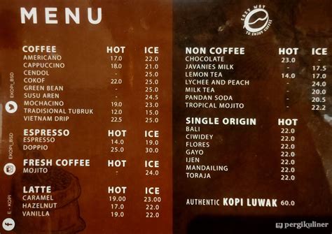 Selalu Diperbarui Menu E Kopi Bsd Tangerang