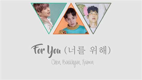 For You 너를 위해 Chen Baekhyun Xiumin Hanromeng Color Coded