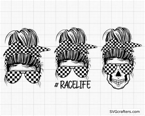 Three Skulls Wearing Sunglasses And Checkered Hair With The Words