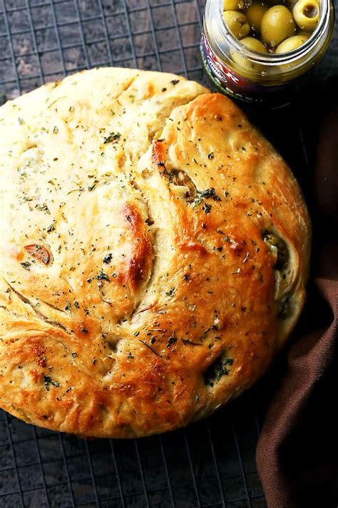 No Knead Skillet Olive Bread Diethood