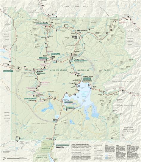 Yellowstone National Park Tourist Map ~ Yellowstone Up Close And For ...