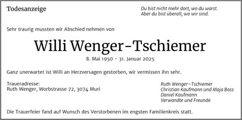 Willi Wenger Tschiemer Hommages