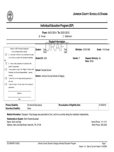 Iep Form Fill Out Sign Online Dochub