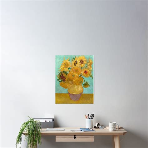 Vase With Twelve Sunflowers By Vincent Van Gogh 1889 Poster For Sale