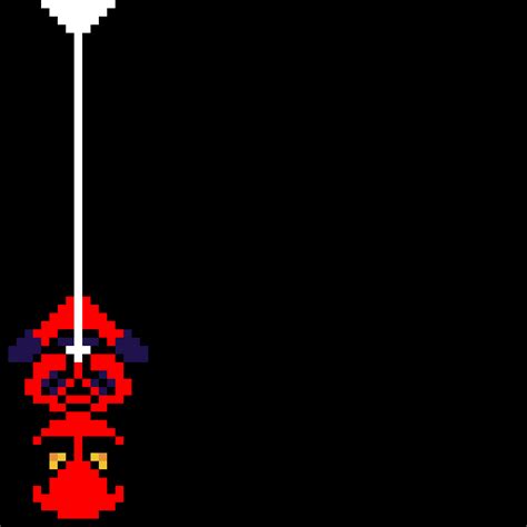 A spider man falls pixel art