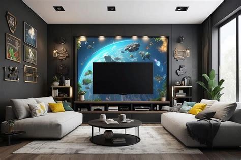 Premium Photo | Customizable Decor Elements Gaming Room Showcase