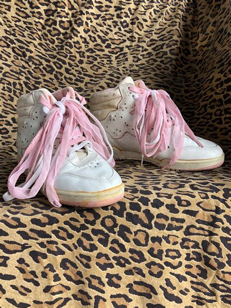 Vintage 80s La Gear Pink Stardust High Top Sneakers With Rhinestones