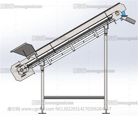 倾斜输送机solidworks数模图纸机械工具模型下载 摩尔网cgmol