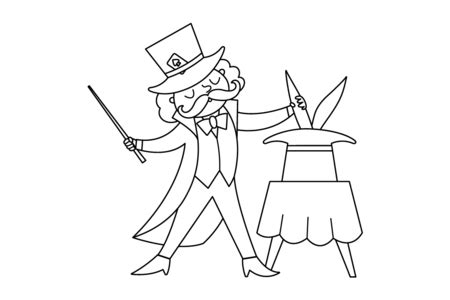 Coloriage Coloriages Cirque Magicien Doigts