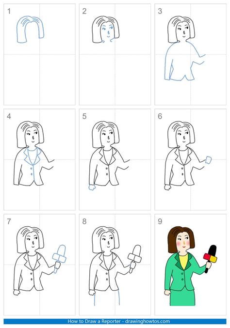 How to Draw a Reporter - Step by Step Easy Drawing Guides - Drawing Howtos