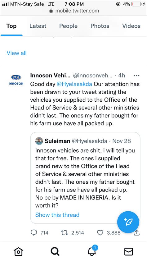 A Tinubu Supporters Lied On Twitter Against Innoson Cars, Tweeps React ...