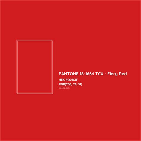 Pantone Tcx Fiery Red Complementary Or Opposite Color Name