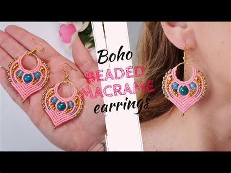 How To Make Easy Boho Macrame Earrings Tutorial Micro Macrame Earrings