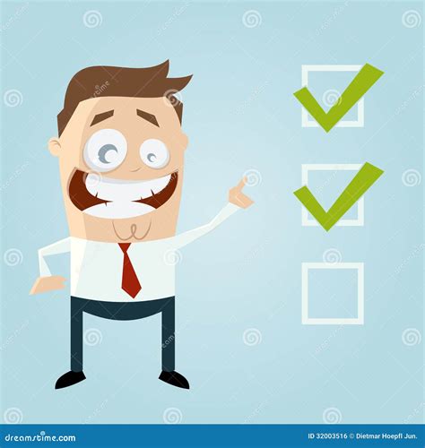 Cartoon Man With Important Checklist Stock Vector - Image: 32003516