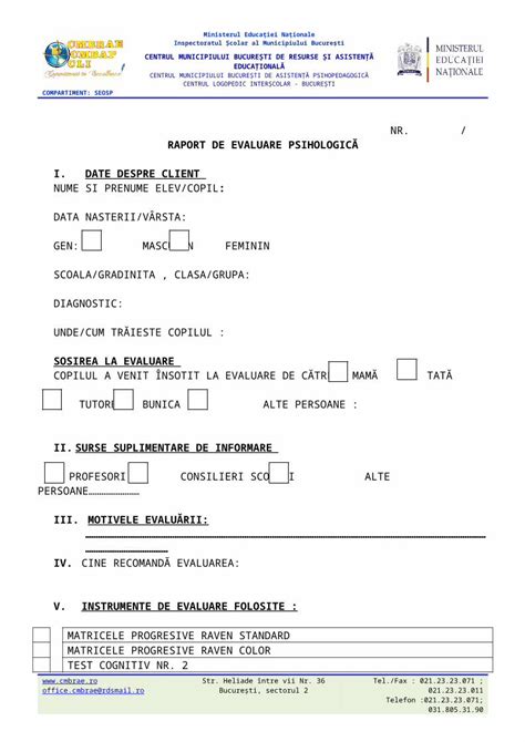 Doc Model Raport Evaluare Doc Dokumen Tips