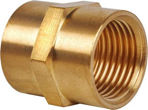 JUWO Brass Pipe Coupler 1 X 1 NPT Female Hex Coupler For Air