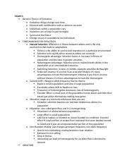 Bio Final Review Sheet Docx Exam Darwin S Theory Of Evolution O