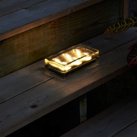 Amazon Solar Brick Outdoor Light X Large Glass Paver Striped