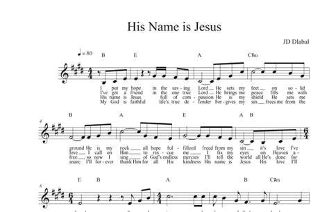 His Name Is Jesus Sheet Music Jd Dlabal Guitar Chords Lyrics