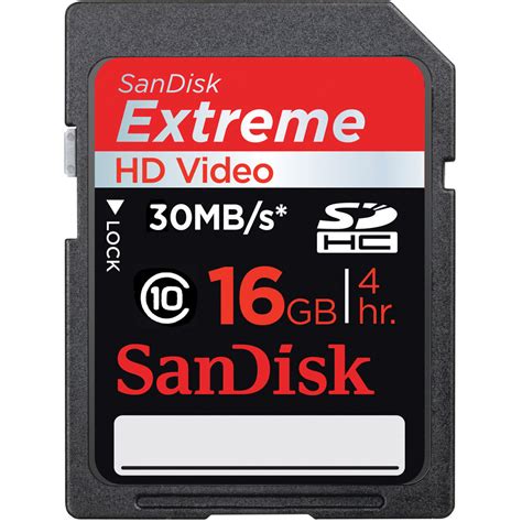 SanDisk 16GB SDHC Memory Card Extreme Class 10 SDSDRX3016G B H