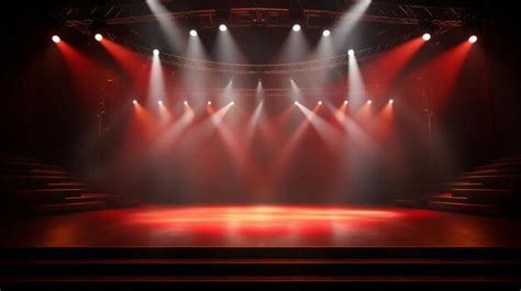 Premium Photo Empty Stage With Lighting Equipment On A Stage