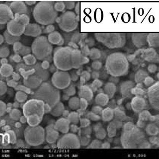 Sem Images Of Fe Ni Zn Fe O Composites With Different Volume