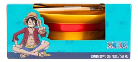 Bowl Ramen One Piece Sombrero Luffy Con Palillos Chinos