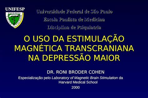 PPT O USO DA ESTIMULAÇÃO MAGNÉTICA TRANSCRANIANA NA DEPRESSÃO MAIOR