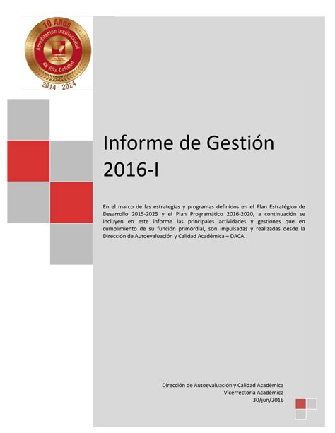 Informe De Gesti N