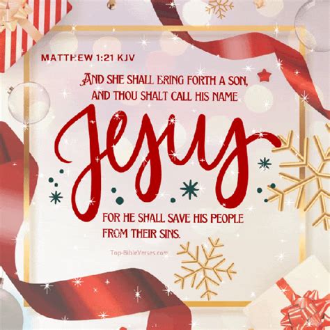 Matthew 1:21 Christmas Bible Verse GIF Images | And She Shall Bring Forth