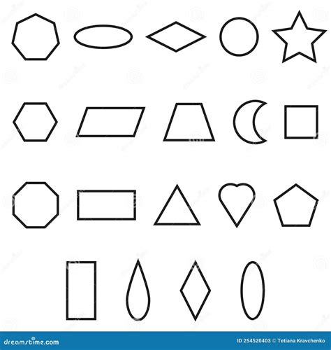 Different Geometric Shapes Lines Vector Illustration Stock Image