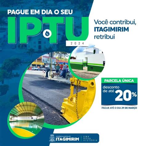 Iptu Prefeitura De Itagimirim Oferece De Desconto Para O Pagamento