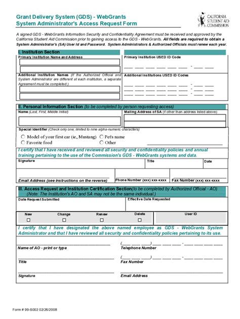 Fillable Online System Administrator S Access Request Form Csac