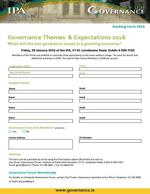 Fillable Online Governance Themes And Expectations Governance Fax Email