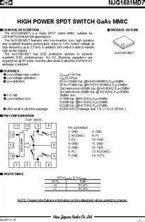 Njg Md Datasheet High Power Spdt Switch Gaas Mmic The Njg Md