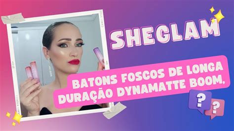 Testando Os Novos Batons De Longa Dura O Da Sheglam Dynamatte Boom