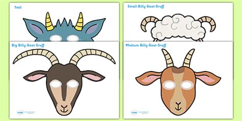 Three Billy Goats Gruff Masks Printable Free - Printable Templates ...