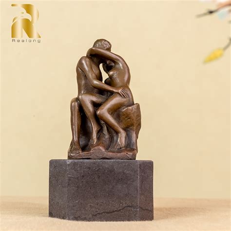 Estatua Del Beso De Rodin R Plica De Bronce Pareja Rom Ntica Amantes